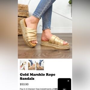 Gold blowfish shoes.